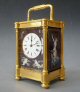 Carriage clock with 3 Limoges panels circa 1890. 